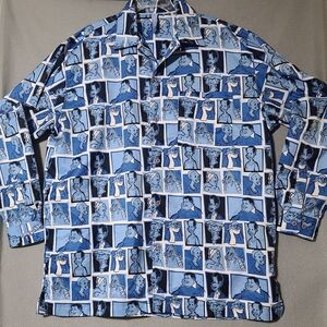 Vintage FUBU Men's Fat Albert AOP Long Sleeve Button Up Shirt Pre-Owned- Size XL